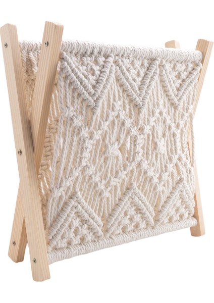 Boho Dergilik, Halat Dokuma Gazetelik, Halat Kumaş Tasarımlı Dergi Sepetleri, Dergilik Saklama (Yurt Dışından)