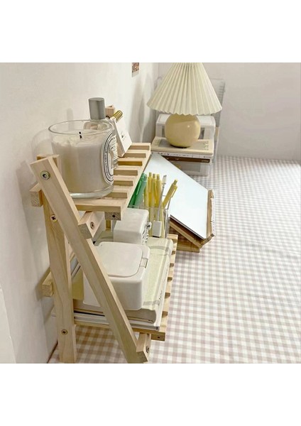 Ahşap Masaüstü Depolama Rafı Çift Kütük Masa Depolama Rafı Ofis Ins Basit Depolama Rafı (Yurt Dışından) indirimleri