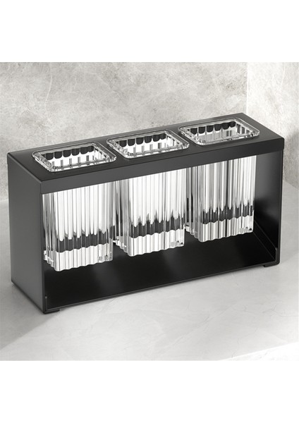 Tezgah Üstü Çatal Bıçak Kurutmalık Çatal Bıçak Süzgeci Sofra Takımı Tutucu Kutu Masa Üstü Ayrılmış Çatal Çubuk Saklama Siyah (Yurt Dışından) fırsatları