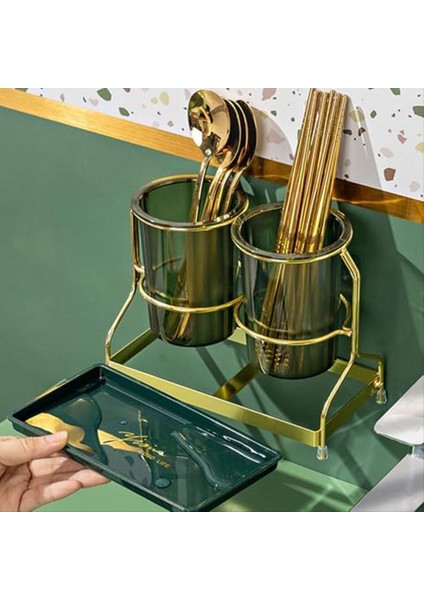 Metal Raflı Sofra Takımı, Mutfak Eşyası Tutucu, Masa Için Eşya Tutucu, Çatal Bıçak Takımı Saklama Düzenleyici, C (Yurt Dışından) indirimleri