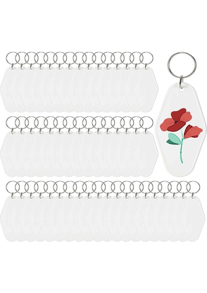 50 Adet Boş Motel Anahtarlık Toplu, Anahtarlıklı, Vinil Dıy El Sanatları Için Otel Anahtarlıkları Anahtarlık Etiketi ve Bagaj Etiketi (Yurt Dışından)