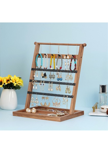 Ahşap Mücevher Rafı 5 Katlı Kule Vitrin Mücevher Rafı Çıkarılabilir Küpeler Kolyeler Yüzükler Mücevher Standı Dikey (Yurt Dışından) indirimleri