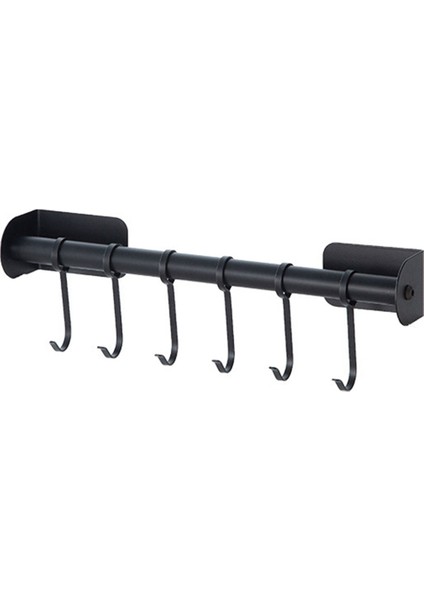 Kancalı Askı Çubuğu Rafı, Delmesiz Çok Işlevli Spatula Depolama Duvara Monte Banyo Depolama, S-Siyah (Yurt Dışından)