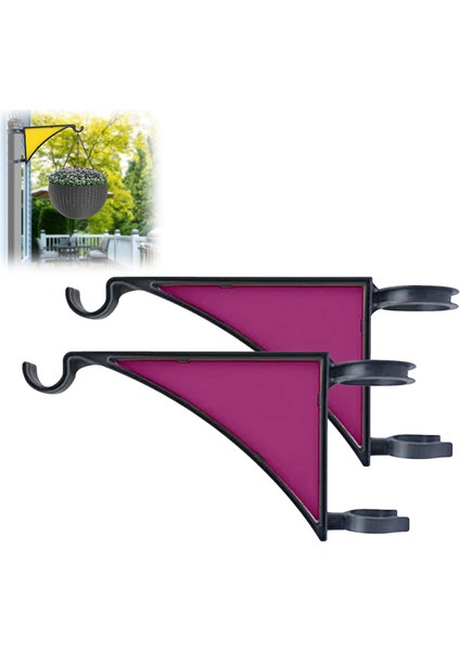 Bitki Askıları, 2'li Paket Kuş Yemlikleri, Saksılar, Fenerler, Rüzgar Çanları ve Veranda Dekoru Için Çit Direği Askısı Mor (Yurt Dışından) fırsatları