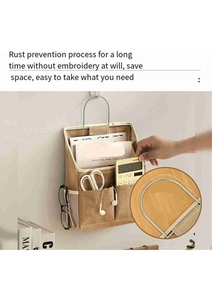 Yurt Duvarına Asılan Saklama Çantası Duvar Kapısı Gardırop Masaüstü Kumaş Çanta CD Dergi Organizasyon Sepeti, Jüt (Yurt Dışından) modelleri