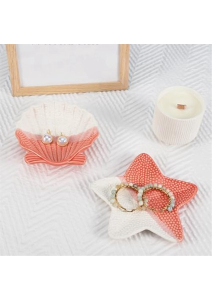 Deniz Kabuğu Biblo Tabağı, Deniz Kabuğu Seramik Mücevher Tepsisi, Yüzükler, Kolyeler, Bilezikler ve Anahtarlar Için Estetik Oda Dekoru (Yurt Dışından) indirimleri