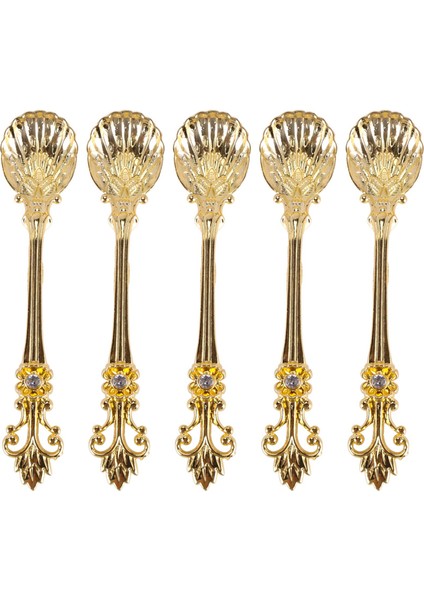 16 Paket Vintage Desenli Kahve Kaşığı, 4,5 Inç Demitasse Vintage Kaşık Espresso, Çay, Tatlı, Soslar Için (Altın) (Yurt Dışından)