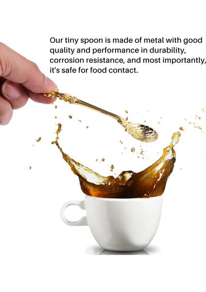 16 Paket Vintage Desenli Kahve Kaşığı, 4,5 Inç Demitasse Vintage Kaşık Espresso, Çay, Tatlı, Soslar Için (Altın) (Yurt Dışından) fiyatları