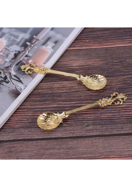 16 Paket Vintage Desenli Kahve Kaşığı, 4,5 Inç Demitasse Vintage Kaşık Espresso, Çay, Tatlı, Soslar Için (Altın) (Yurt Dışından) modelleri