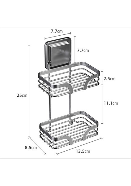 Duş Duvarı Için Sabunluk, 2 Katlı Matkapsız Şampuanlık, Paslanmaz Çelik Kendiliğinden Boşalan Askılı Veya Ayaklı Raf B (Yurt Dışından) fiyatları
