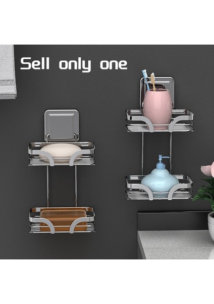 Duş Duvarı Için Sabunluk, 2 Katlı Matkapsız Şampuanlık, Paslanmaz Çelik Kendiliğinden Boşalan Askılı Veya Ayaklı Raf B (Yurt Dışından) fırsatları