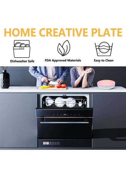 4 Adet 10 Inç Buğday Samanı Derin Yemek Tabakları - Mikrodalga ve Bulaşık Makinesinde Yıkanabilir, Kırılmaz Sağlam Plastik Yemek Tabakları (Yurt Dışından) indirimleri