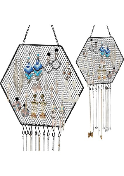 Siyah Altıgen Takı Askısı Yatak Odası Duvar Sergisi Duvar Askısı Küpe Depolama Takı Rafı Küpe Takı Rafı (Yurt Dışından) fırsatları
