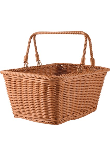 Dayanıklı Yapay Rattan El Yapımı Taşınabilir Piknik Sepeti Rattan Dokuma Süpermarket Alışveriş Sepeti Rattan Sepet (Yurt Dışından)