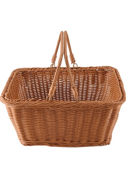 Dayanıklı Yapay Rattan El Yapımı Taşınabilir Piknik Sepeti Rattan Dokuma Süpermarket Alışveriş Sepeti Rattan Sepet (Yurt Dışından) fiyatları