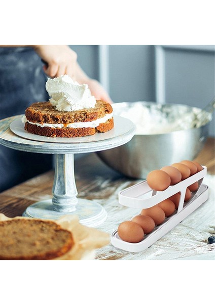 Adet Otomatik Kaydırmalı Yumurta Rafı Tutucu Saklama Kutusu Yumurta Sepeti Konteyner Düzenleyici Açılır Buzdolabı (Yurt Dışından)