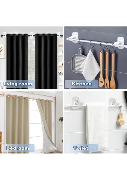 Adet Perde Çubuğu Braketi, Delme Gerektirmeyen Perde Çubuğu Tutucuları, Kendinden Yapışkanlı Perde Çubuğu Kancaları, Çivi Gerektirmeyen Ayarlanabilir, C (Yurt Dışından) indirimleri