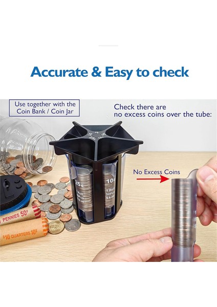 Madeni Para Sarmalayıcılı Madeni Para Ayırıcı Tüp Madeni Para Sayacı, 5'i 1 Arada Para Ayırıcı Para Sayacı Makinesi, Madeni Para Düzenleyici Madeni Para Tutucu (Yurt Dışından) fiyatları