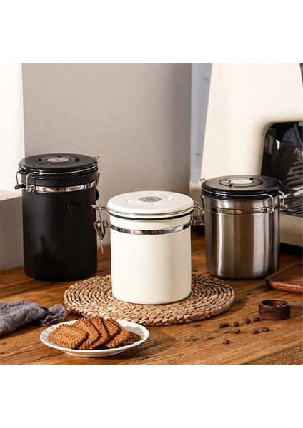 Tarih Takipli Hava Geçirmez Kahve Çekirdek Kabı Paslanmaz Çelik Mutfak Saklama Kutusu 1,5 L Gösterildiği Gibi (Yurt Dışından) modelleri