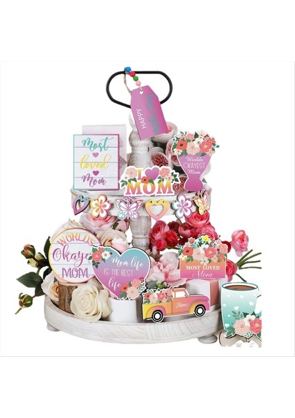 Anneler Günü Tepsi Ahşap El Sanatları Katmanlı Tepsi Dekorasyonu Ev Kolye Yaratıcıları Dekorasyon (Yurt Dışından)