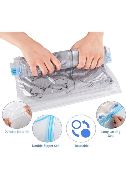 12'li Paket Vakumlu Sıkıştırma Torbaları Seyahat Saklama Çantası Ev Giysileri Sıkıştırma Torbası Seyahat Hava Çıkarma Vakumu (Yurt Dışından) fiyatları