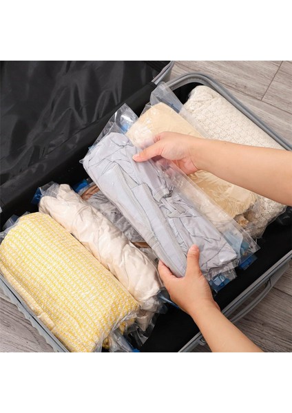 12'li Paket Vakumlu Sıkıştırma Torbaları Seyahat Saklama Çantası Ev Giysileri Sıkıştırma Torbası Seyahat Hava Çıkarma Vakumu (Yurt Dışından) indirimleri