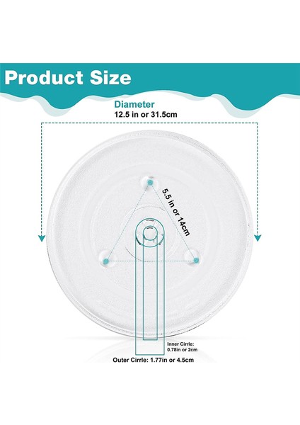 Mikrodalga Fırın Yedek Cam Tepsisi Cam Plaka Döner Tabla Tepsisi Aksesuarları Y Tabanlı 12,5 Inç Mikrodalga Fırın Için Dayanıklı (Yurt Dışından) fırsatları