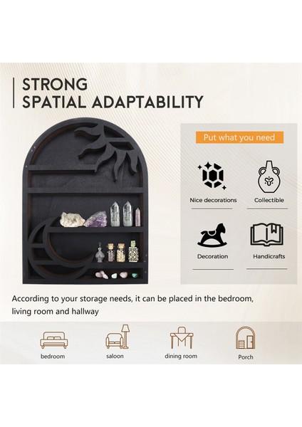 Ahşap Depolama Rafı - Şık ve Pratik Duvar Rafı, Hilal Güneş ve Ay Kristal Raf (Yurt Dışından) fırsatları