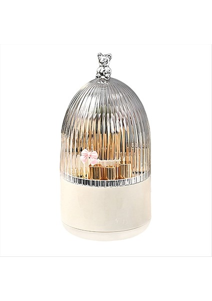 Kapaklı Dönebilen Makyaj Fırçası Tutucu Düzenleyici, 360° Dönebilen, Toz Geçirmez, Şeffaf Akrilik Kapaklı Makyaj Fırçası Kabı, A (Yurt Dışından)