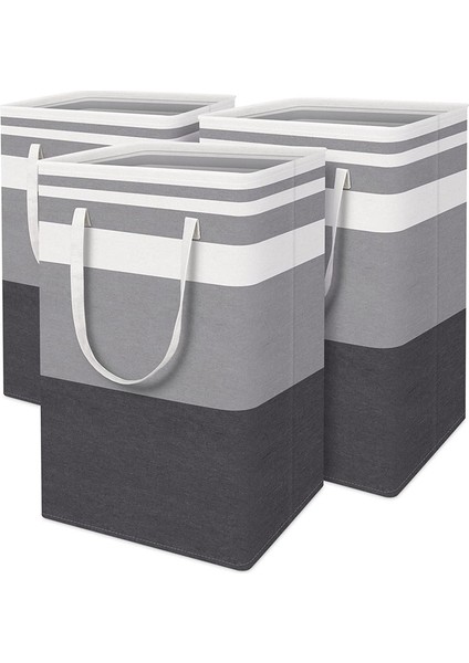 3'lü Katlanabilir Çamaşır Sepeti, Su Geçirmez, Giysi Oyuncakları Için Uzatılmış Saplı Bağımsız Çamaşır Sepeti 75L (Yurt Dışından)