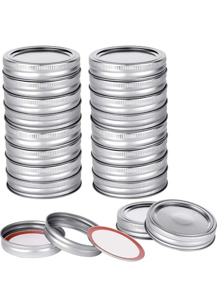 20 Adet Mason Kavanoz Kapakları ve Halkaları Seti, Normal Ağızlı Konserveleme, Bölmeli Tip ve Sızdırmaz Kapaklar, Ball Kerr Kavanozları (70 Mm) Için (Yurt Dışından)