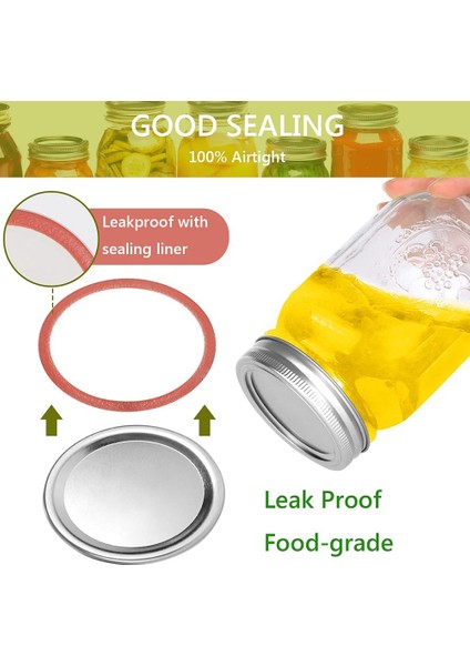 20 Adet Mason Kavanoz Kapakları ve Halkaları Seti, Normal Ağızlı Konserveleme, Bölmeli Tip ve Sızdırmaz Kapaklar, Ball Kerr Kavanozları (70 Mm) Için (Yurt Dışından) modelleri