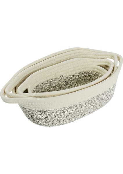 Halat Saklama Sepetleri Düzenleyici Dokuma Sepet - Giysiler, Yatak Takımları ve Havlular Için Taşınabilir Pamuklu Kutular S Krem Beyazı (Yurt Dışından) modelleri