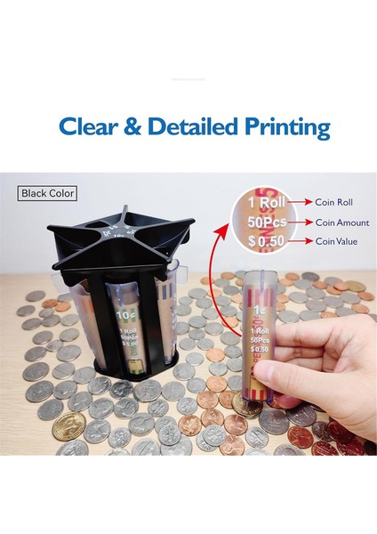 Madeni Para Sarmalayıcılı Madeni Para Ayırıcı Tüp Madeni Para Sayacı, 5'i 1 Arada Para Ayırıcı Para Sayacı Makinesi, Madeni Para Düzenleyici Madeni Para Tutucu (Yurt Dışından) fırsatları
