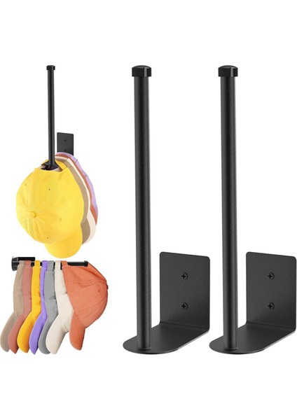 Beyzbol Şapkaları Için 2'li Siyah Şapka Askısı, Kapı, Yatak Odası, Dolap Için Güçlü Yapıştırıcılı/duvara Delinmiş Şapka Askısı (Yurt Dışından) fırsatları