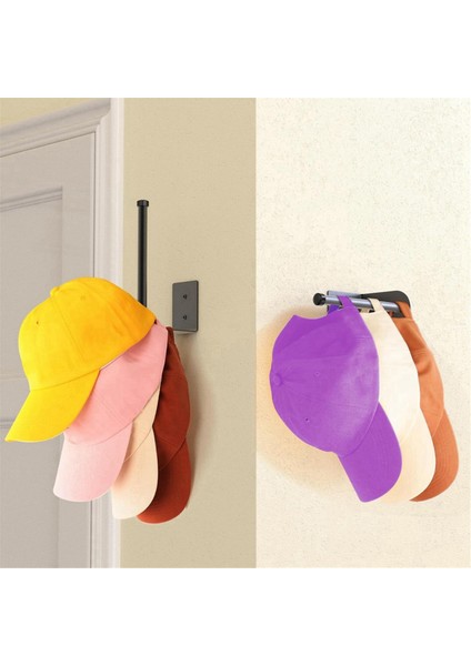 Beyzbol Şapkaları Için 2'li Siyah Şapka Askısı, Kapı, Yatak Odası, Dolap Için Güçlü Yapıştırıcılı/duvara Delinmiş Şapka Askısı (Yurt Dışından) indirimleri