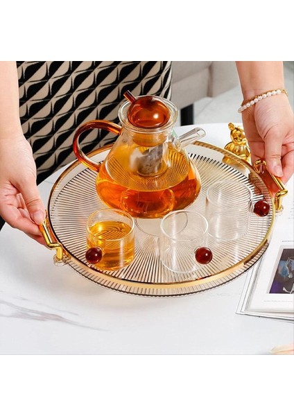 Lüks Servis Tepsisi, Saplı Kozmetik Parfüm Makyaj Sergileme Çok Işlevli Dekoratif Tepsi, Mücevher Tepsisi B (Yurt Dışından) fiyatları