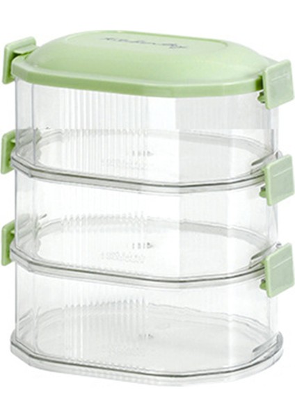 Kapaklı 3 Katlı Gıda Saklama Kapları Plastik Çıkarılabilir Istiflenebilir Silikon Halka Sızdırmaz Hava Geçirmez Gıda Saklama Kutusu (Yurt Dışından)