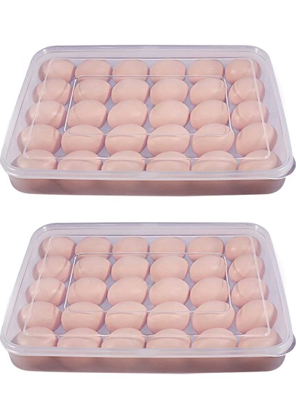 Yumurta Kabı, Kapaklı Buzdolabı Şeytan Yumurta Tepsisi Taşıyıcısı 60 Yumurta Için - Plastik Buzdolabında Istiflenebilir Taşınabilir 2'li Paket (Yurt Dışından)