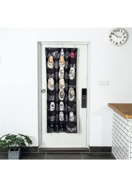 Kapı Üstü 24 File Cepli Askılı Dolap Girişi Orta Boy Ayakkabılık Ayakkabı Rafı (Yurt Dışından) indirimleri