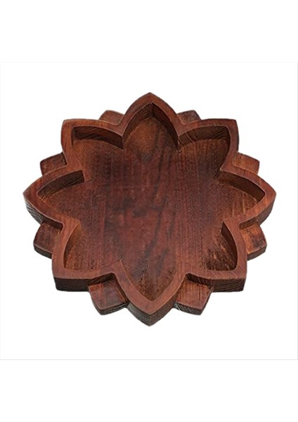 Lotus Kristal Tepsi Ahşap Lotus Şeklinde Kristal Sergileme Tepsisi Retro Mücevher Esansiyel Yağı Kristal Saklama Kutusu (Yurt Dışından)