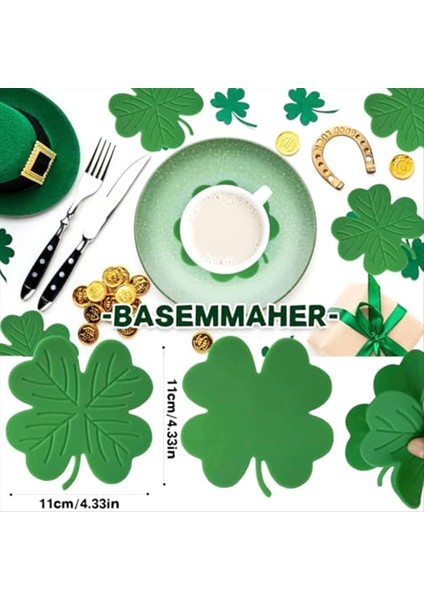 Adet St. Patrick Günü Bardak Altlığı Silikon Yeşil Içecek Bardak Altlıkları Kaymaz Yalıtım Çay Fincanı Altlıkları Kahve Bardak Altlıkları (Yurt Dışından) modelleri