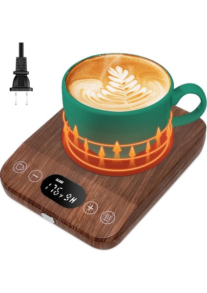 Kahve Kupa Isıtıcı, Otomatik Açma/kapama Yükseltmesi - 9 Sıcaklık Ayarı, 1-9 Zamanlayıcılı Abd Fişi ile Masa Üstü Indüksiyonlu Kupa Isıtıcı (Yurt Dışından)