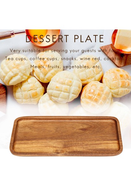 Akasya Servis Tepsisi, Dikdörtgen Masif Ahşap Düz Tabanlı Tabak, Meyve Tabağı, Tabak, Çay Tepsisi, Tatlı Tabağı - Küçük (Yurt Dışından) fırsatları