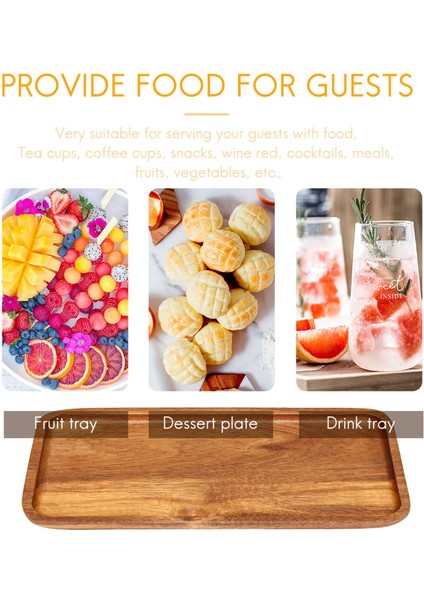 Akasya Servis Tepsisi, Dikdörtgen Masif Ahşap Düz Tabanlı Tabak, Meyve Tabağı, Tabak, Çay Tepsisi, Tatlı Tabağı - Küçük (Yurt Dışından) indirimleri