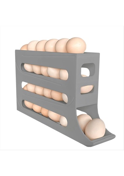Buzdolabı Için 30 Yumurtalık - Otomatik Yuvarlanan Buzdolabı Yumurta Düzenleyici, Yerden Tasarruf Sağlayan Yumurta Dağıtıcı, 4 Katlı Buzdolabı Gri (Yurt Dışından) fırsatları