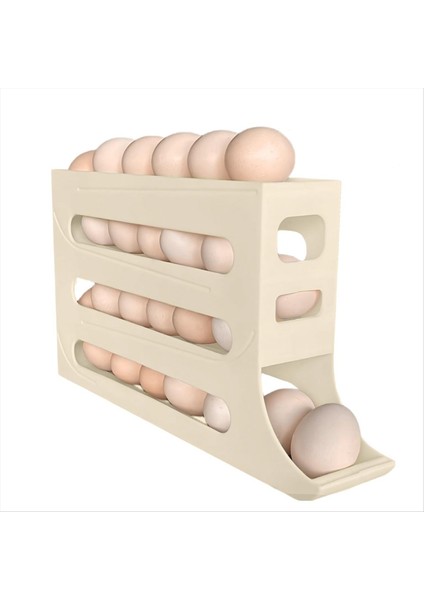 Buzdolabı Için 30 Yumurtalık - Otomatik Yuvarlanan Buzdolabı Yumurta Düzenleyici, Yerden Tasarruf Sağlayan Yumurta Dağıtıcı, 4 Katlı Buzdolabı Gri (Yurt Dışından) indirimleri
