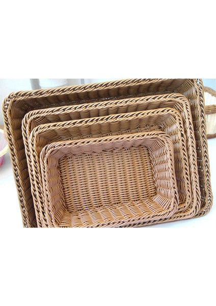 Depolama Sepeti El Yapımı Dikdörtgen Rattan Organizasyon Hasır Ekmeklik Meyve Sebze Atıştırmalık Gıda Kabı S (Yurt Dışından) fırsatları