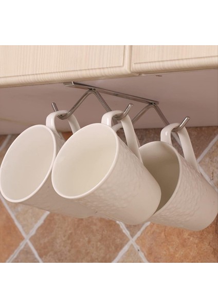 Bardak Askısı Kahve Kupası Kancaları Çivisiz Raf Altı Dolap Altı Bardak Askıları Kahve Kupası Kancaları Bardak Askılı Saklama Rafı (Yurt Dışından) fırsatları