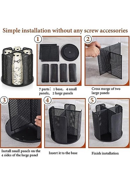 Kahve Fincanı Dağıtıcısı 360 Derece Dönebilen Kağıt Bardak ve Kapak Tutucu Plastik 4 Bölmeli Bardak Kapağı Düzenleyici Mutfak B Için (Yurt Dışından) fırsatları